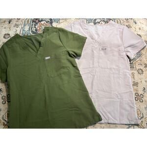 Figs Scrub tops Two Nurse Medical shirts Size XS
